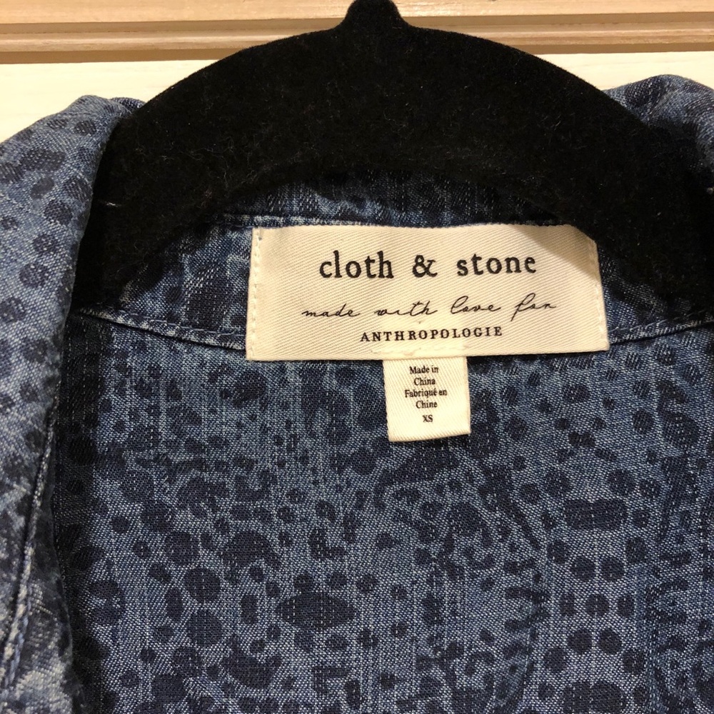 Anthropologie Denim print dress